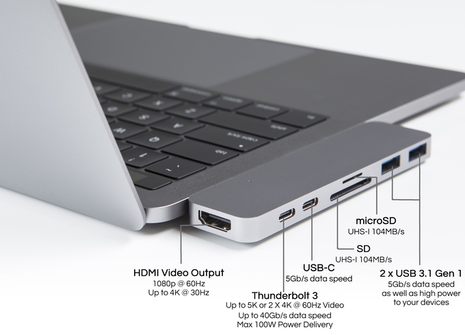 HyperDrive: Thunderbolt 3 USB-C Hub for 2016 MacBook Pro